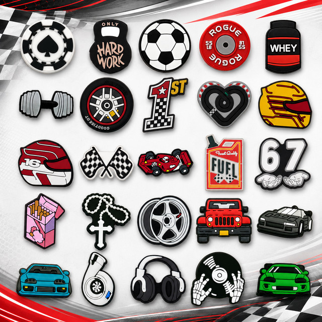 Schuh-Charms Rennsport-Zubehör, Jeep- und Supercar-Charms, Kinder - Bild 1