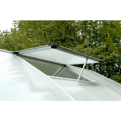 KGT Gewächshaus Rhodo Bausatz mit Schiebetür aus Aluminium und Polycarbonat in Silberfarben, 5,16 m² - Bild 3