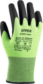 uvex C500 foam Arbeitshandschuhe in Grün, Größe 8, nach EN 388 - Bild 1