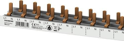 Siemens Stiftschiene kompakt 5ST37740 in Silber, 10mm2 Anschluss, 1 TE, berührungssicher - Bild 1