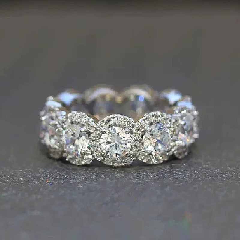 CAOSHI Ring, Zirkonia, Rosa/Weiß, Damen - Bild 1