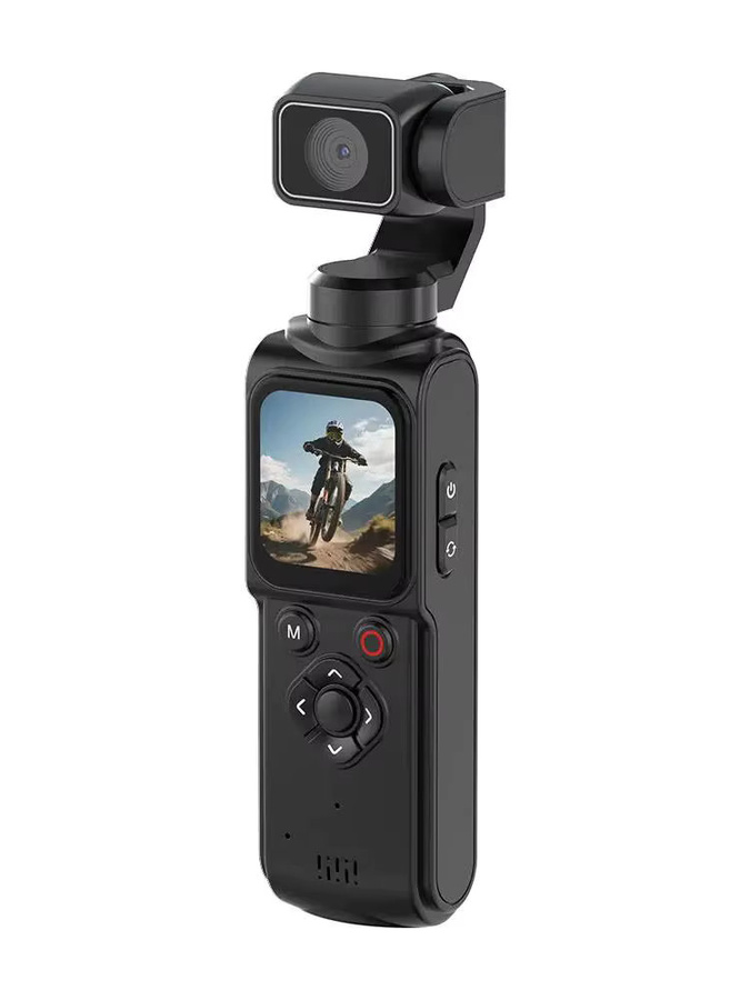 4K Pocket Gimbal Camcorder mit 75MP, 330 Grad Auto-Tracking-Rotation und 1,7-Zoll-Touchscreen für Vlogging in Schwarz oder Weiß - Bild 1