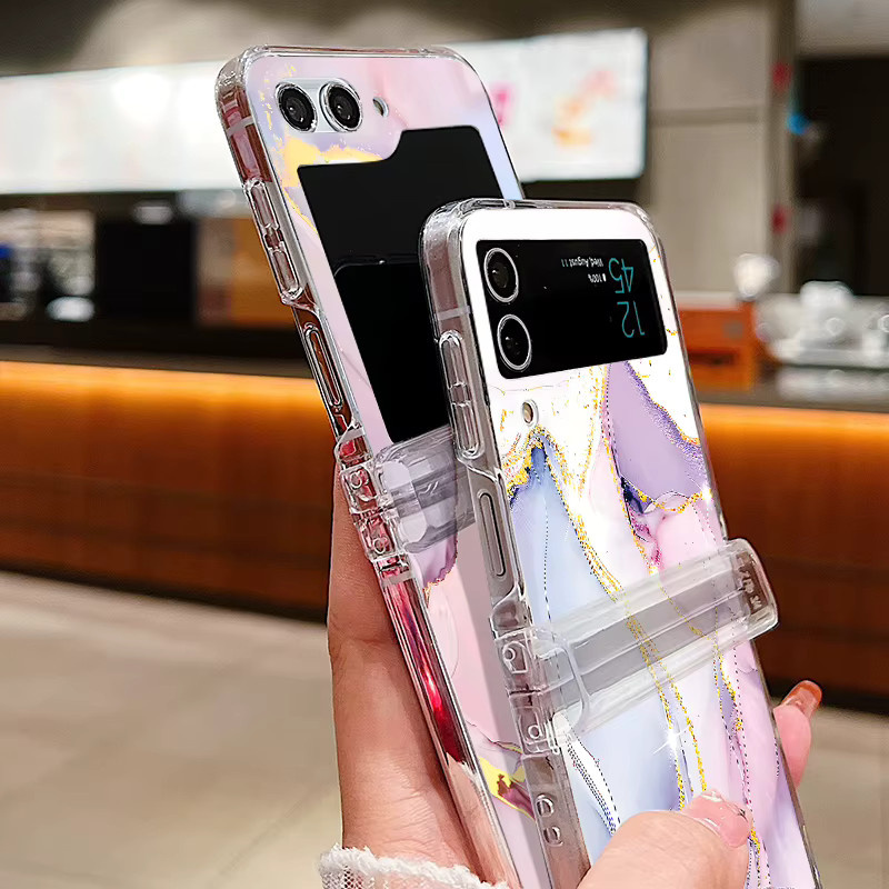 Samsung Galaxy Z Flip Handyhülle mit Marmor-Muster in Transparent, Faltbare Schutzhülle für Galaxy Z Flip 8, 7, 6, 5, 4, 3 - Bild 3