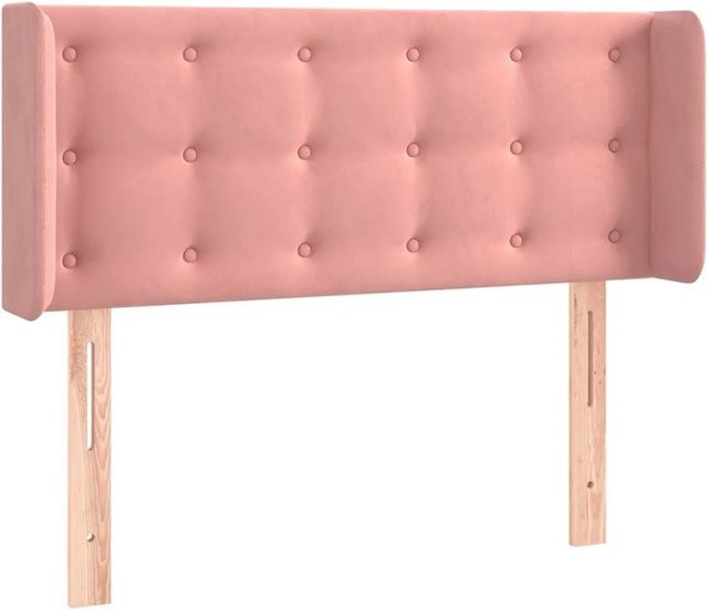vidaXL Kopfteil mit Ohren in Rosa aus Samt, Breite: 93 cm, Tiefe: 16 cm, Höhe: 78-88 cm - Bild 1