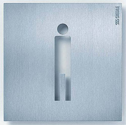 Siedle Hinweisschild Herren aus Edelstahl in Silber, B: 15,4 cm, H: 15,4 cm, T: 1,1 cm - Bild 1