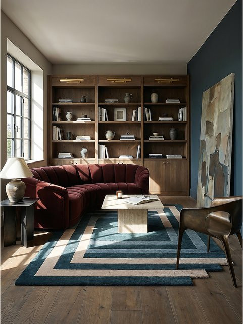 Wollteppich Kadima geometrisch in Türkis-Beige B/T: 200 x 290 cm - Bild 1