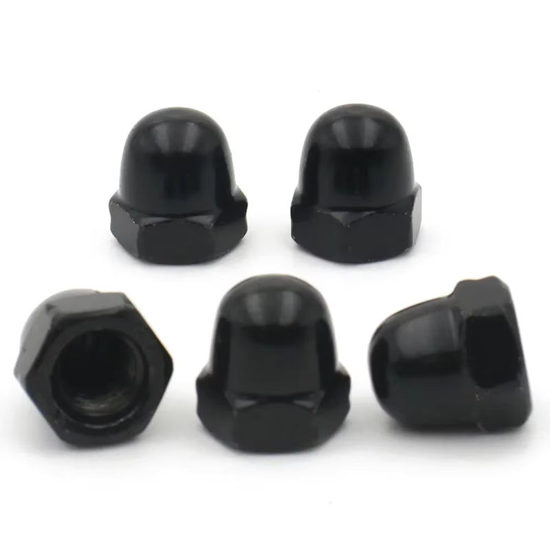 MENGJUE 10er Set Metrische Eichelmuttern aus Kohlenstoffstahl in Schwarz, Gewölbte Kappenmuttern für M3 M4 M5 M6 M8 M10 M12 - Bild 4