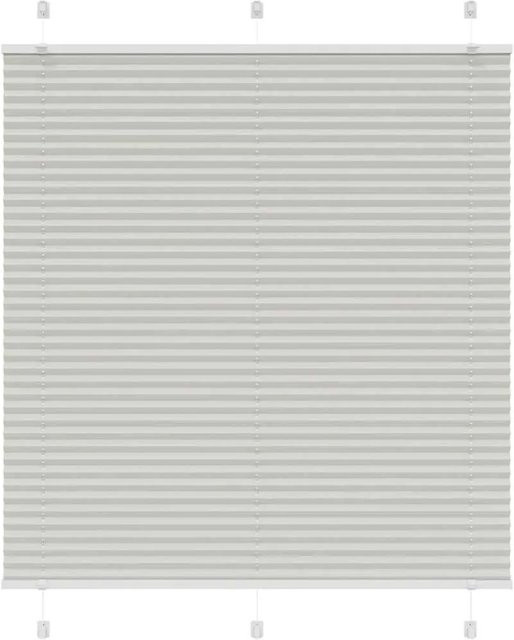 vidaXL Plissee Hellgrau, semi-transparent, Polyester, B: 115 cm, H: 100 cm - Bild 1