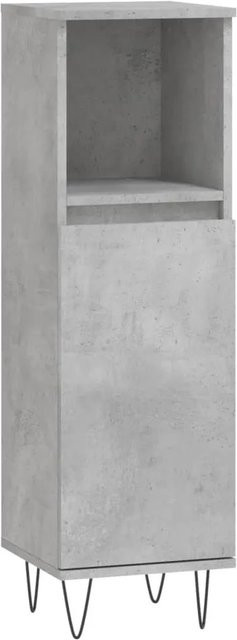 vidaXL Badschrank in Betongrau im industriellen Stil aus Holzwerkstoff und Eisen, B/T/H: 30 x 30 x 100 cm - Bild 1