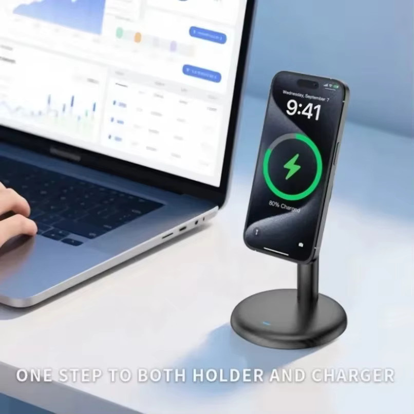 VIKEFON Magnetische Drahtlose Ladestation für iPhone und Samsung in Schwarz - Bild 4