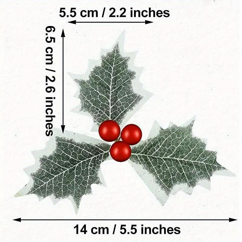 10 Stück künstliche Stechpalmen mit roten Beeren und grünen Blättern von Love Home Garden für deine Weihnachtsdekoration - Bild 2