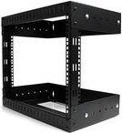 StarTech.com Open Frame Geräte Rack Schwarz, 8HE, Wandmontagefähig, Tiefenverstellbar, 19 Zoll (48,30 cm) und 20 Zoll (50,8 cm) kompatibel, RK812WALLOA - Bild 1