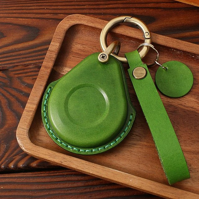 Schlüsselanhänger Leder, Etui Anhänger, grün, Unisex - Bild 1