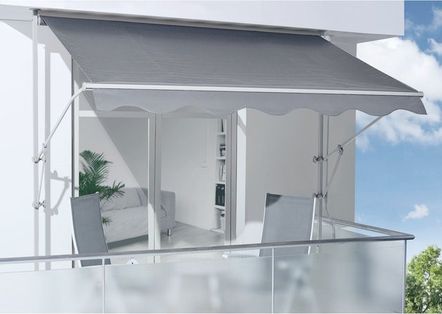 Spettmann Fallarmmarkise Line in Silber mit grauem Stoff, B/H: 250 x 150 cm - Bild 1
