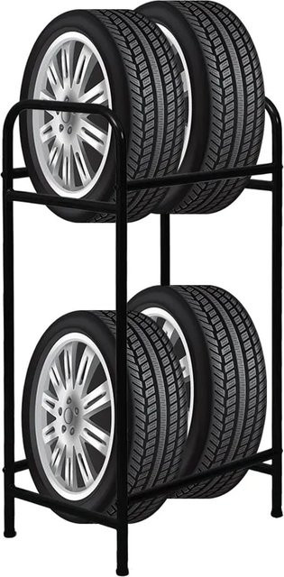 PROREGAL Reifenregal CARRERO Schwarz aus Stahl mit 2 Ebenen für bis zu 4 Reifen, H x B x T: 104 x 55 x 40 cm - Bild 1