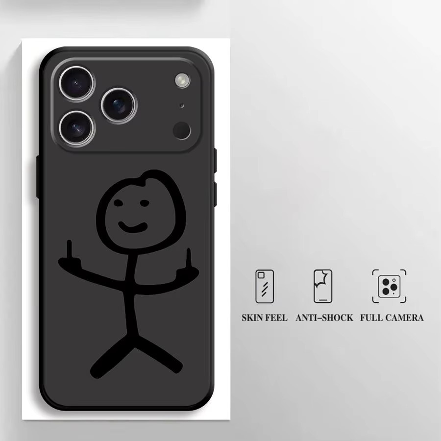 Moetch Handyhülle mit Cartoon-Matchman Design in Schwarz für iPhone Modelle - Bild 2