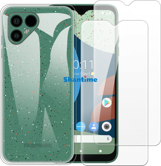 Fairphone 4 Ganzkörperschutz Set mit transparenter weicher Hülle und 2er-Pack Displayschutzfolien aus gehärtetem Glas - Bild 1