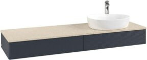 Villeroy & Boch Waschtischunterschrank Antao mit Frontstruktur in Blau lackiert, Breite: 160 cm, Tiefe: 50 cm - Bild 1