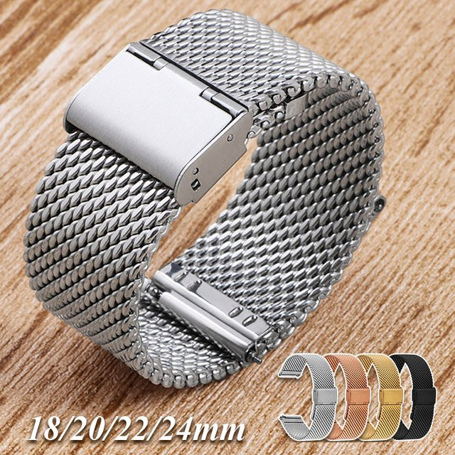HQstrap Uhrenarmband Milanaise, Edelstahl, Silber, Unisex - Bild 1