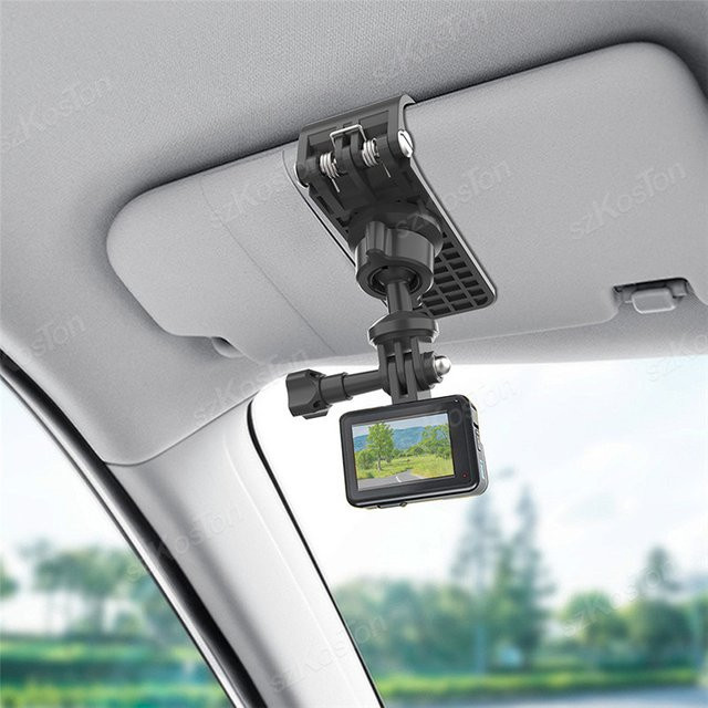 SZKOSTON Universal Auto Sonnenblende Halterung mit Schnell-Clip in Schwarz für GoPro Hero 13 12 11 10 9 8, DJI Osmo Action 6 5 Pro und Insta 360X5X4 Action Cameras - Bild 1