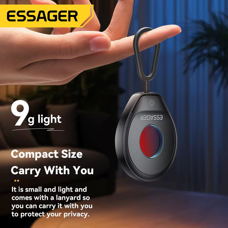 Essager Mini Kamera-Detektor Schwarz – Tragbarer Anti-Spion Infrarot Objektiv-Finder für mehr Sicherheit auf Reisen, im Hotel und im Badezimmer - Bild 5
