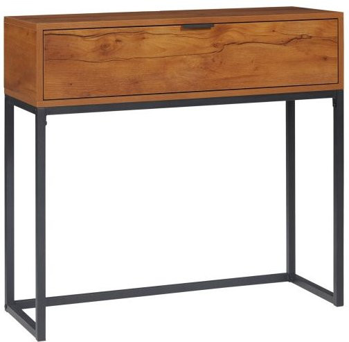MUVOE Konsolentisch in industriellem Design aus Verbundholz und Metall, Farbe Natur/Braun, B/T/H: 80 x 30 x 76 cm - Bild 1