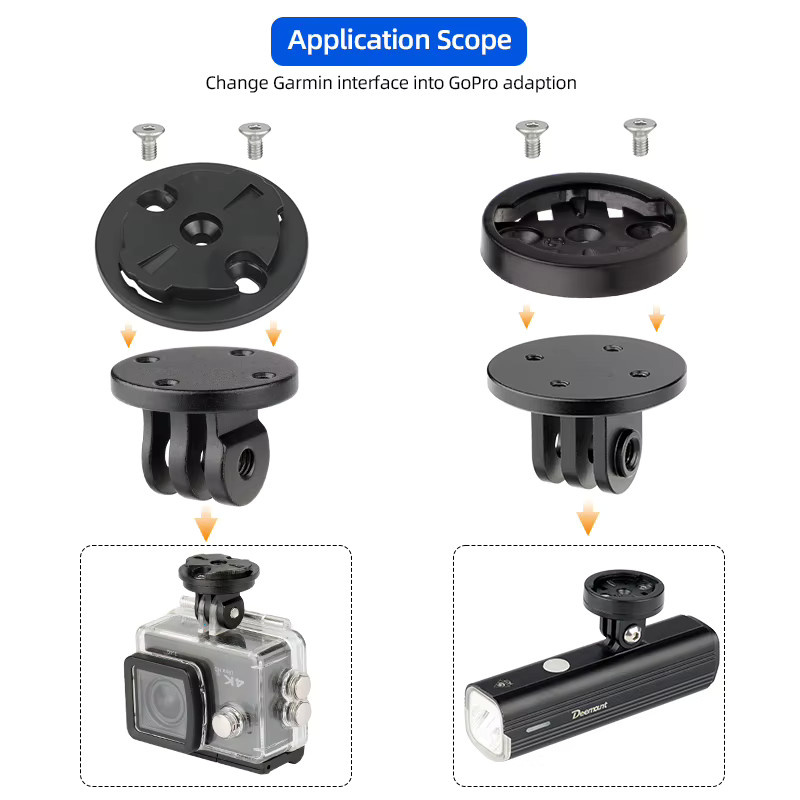 Garmin Fahrradcomputer Montageadapter in Schwarz, kompatibel mit Bryton und GoPro Sport Action Kamera, Zubehör für MTB und Rennrad - Bild 4