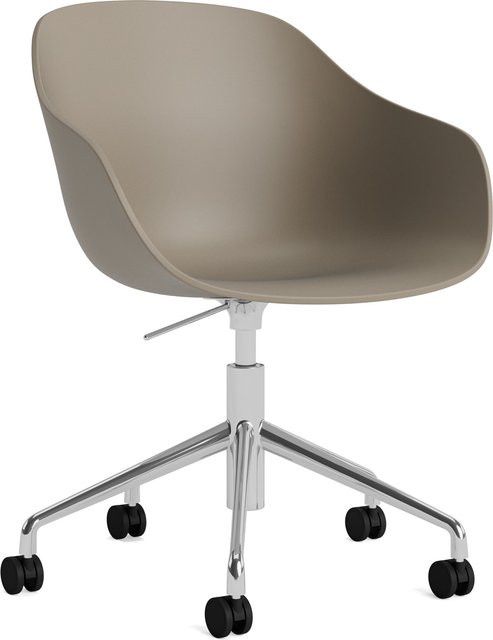 HAY About A Chair AAC 252 Designstuhl aus Polypropylen und Aluminium in Beige Matt mit Rollen - Bild 1
