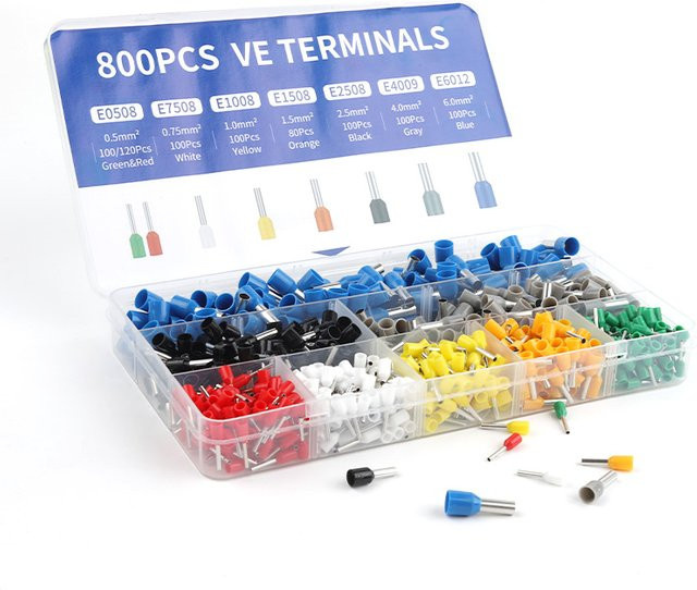 DIY GO A/B Typ Isolierte Aderendhülsen Set mit 200-1900 Stück Schnelle Verdrahtung Crimp Terminals für Kabel und Drähte 300V - Bild 1
