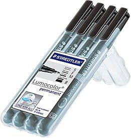 Staedtler Lumocolor Permanentmarker Set, 4er-Pack, Schwarz, Fine - Bild 2