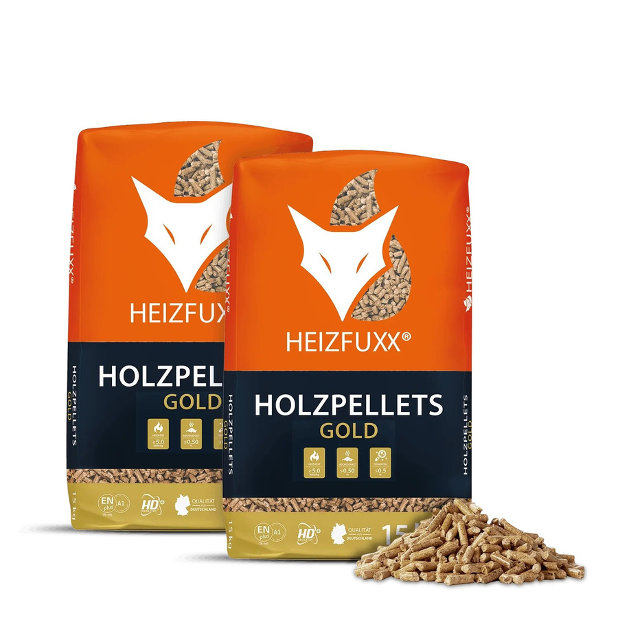 Heizfuxx Gold HD-Qualität Holzpellets aus Nadelholz, 30 kg (2 x 15 kg) - Bild 2