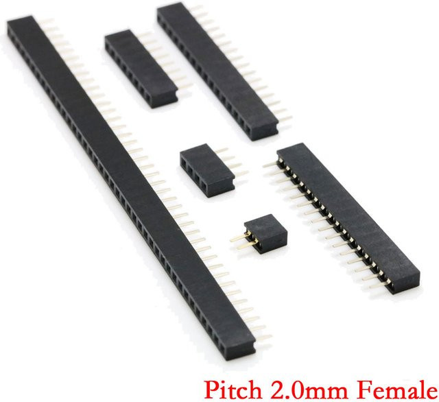 HPJF 10er Set Einreihige Pin Buchse Header Buchse mit 2,0 mm Pitch in Schwarz - Bild 1