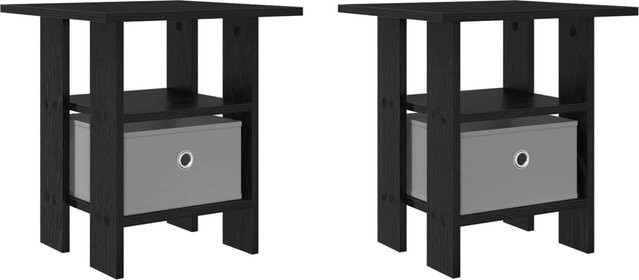 vidaXL Nachttisch Set 2 Stück in Schwarz und Eichen-Optik, modern, B/T/H: 41 x 40 x 45 cm - Bild 1