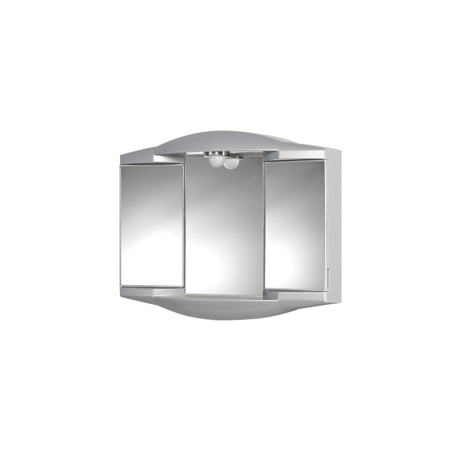 Jokey Spiegelschrank modern in Silber Aluminium Hochglanz mit LED-Beleuchtung und Steckdose, B/H: 62 x 53 cm - Bild 2