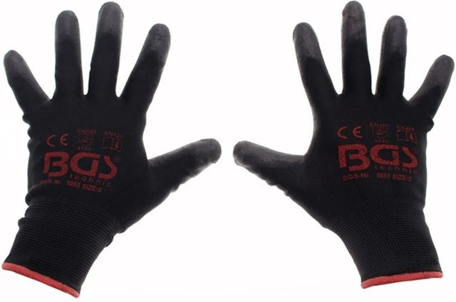 BGS Mechaniker-Handschuhe Größe 9 (L) in Schwarz mit PU-Beschichtung nach EN 388 - Bild 2
