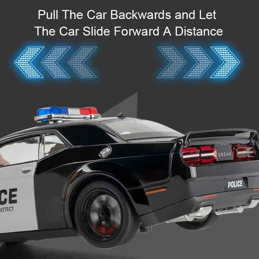 MAKEDA Hellcat Viper Polizeiauto, Druckgussmodell, 1:24, mit Licht und Sound - Bild 3