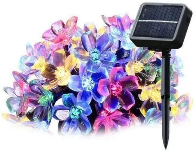 Salcar Solar-Lichterkette Kirschblüten mit 20 LED, bunt, wasserfest, 5 m Länge - Bild 1