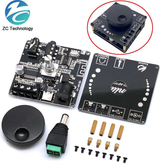 XY-AP15H Digitale Stereo Bluetooth Verstärker Platine mit USB-C und Aux Eingang, 2.0 Kanal, Schwarz - Bild 1