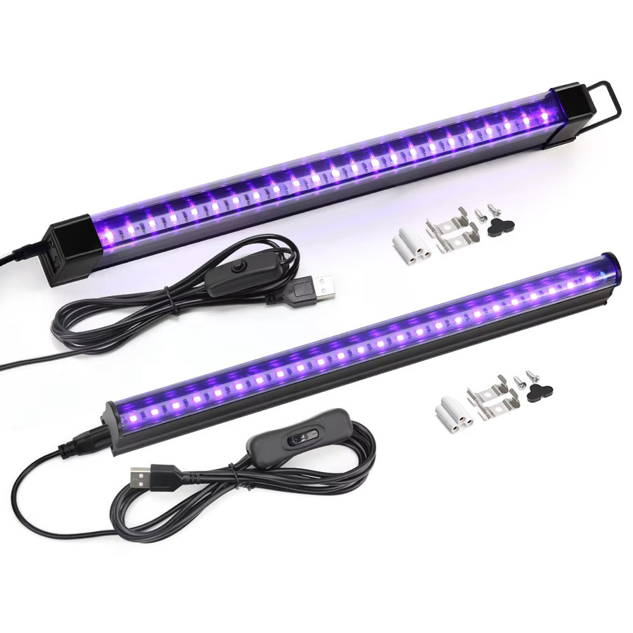 YNL 2er Set USB UV Schwarzlicht T5 T8 UV-Streifen für Party, Disco und Bühne, Farbe: Blau/Schwarz - Bild 4