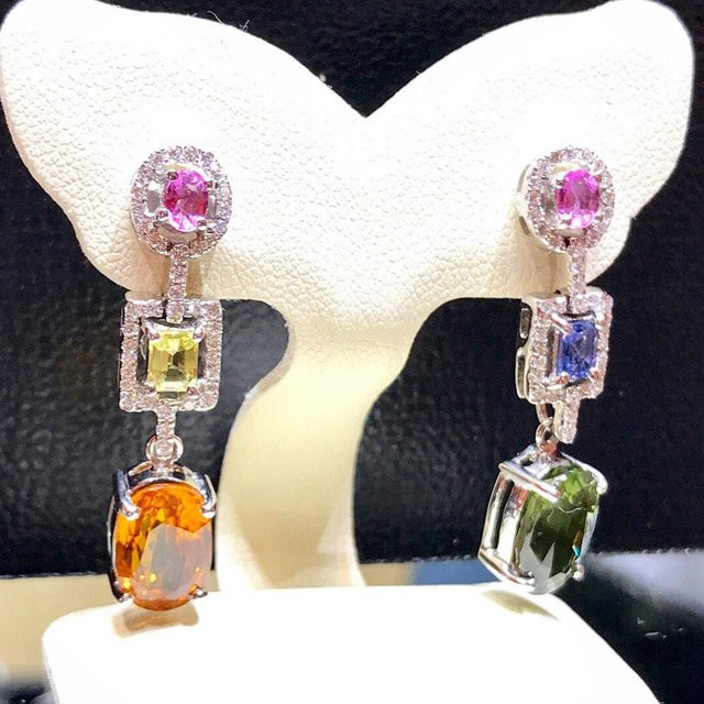 YIRAN Jewelry Hängeohrringe, Bunt, Zirkonia, Messing, Damen - Bild 1