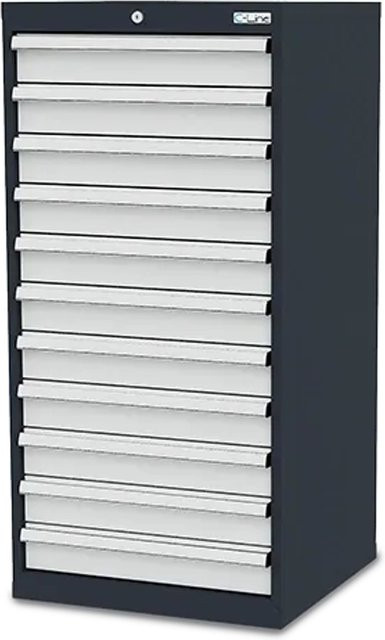 Simplaflex Schubladenschrank aus Stahlblech in Anthrazitgrau, B/T/H: 60 x 57,5 x 122 cm - Bild 1