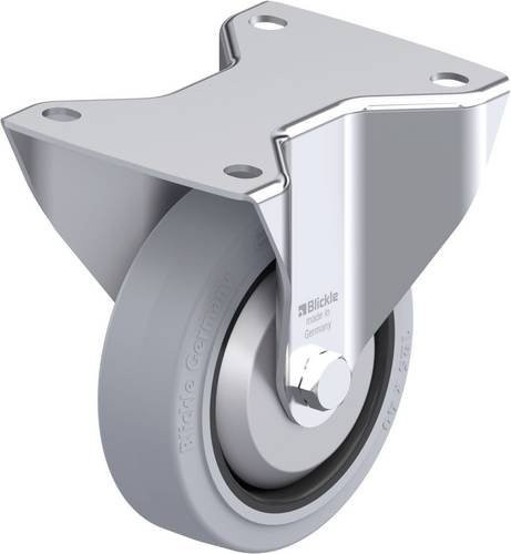 Blickle Stahlblech-Bockrolle 851421 BK-POEV 125KAD-3-SG-FA in Schwarz und Grau mit Schraubbefestigung, Rad-Durchmesser: 125 mm, Tragfähigkeit (max.): 250 kg - Bild 1