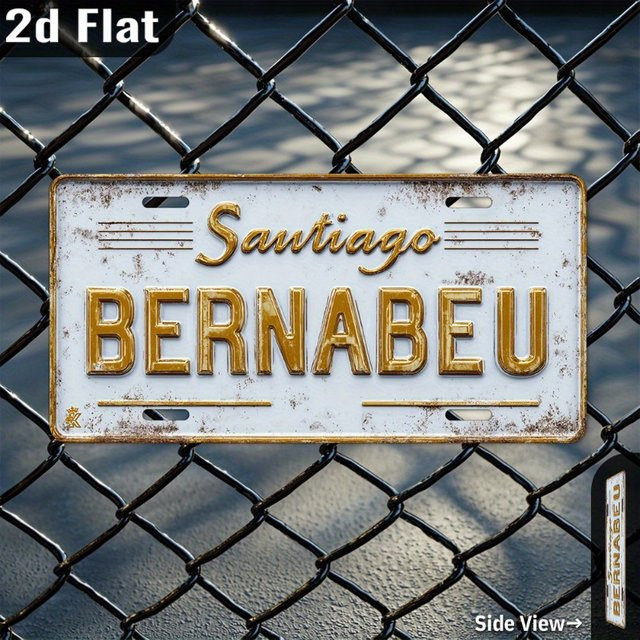 Vintage Metall-Blechschild Santiago Bernabeu von CIFBUY als Aluminium-Plakette für deine Wanddekoration, B/H: 30,07 x 30,07 cm - Bild 1