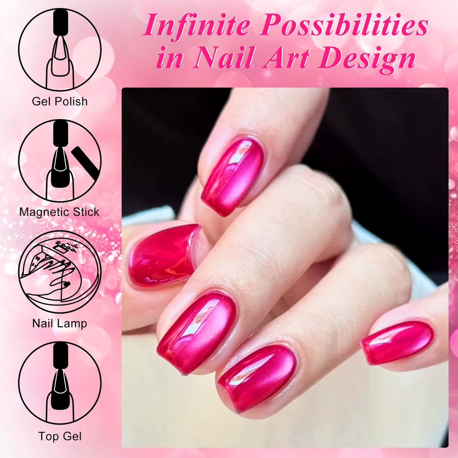 Mtssii Magnetischer Gel-Nagellack, Rose Red, 10 ml - Bild 4