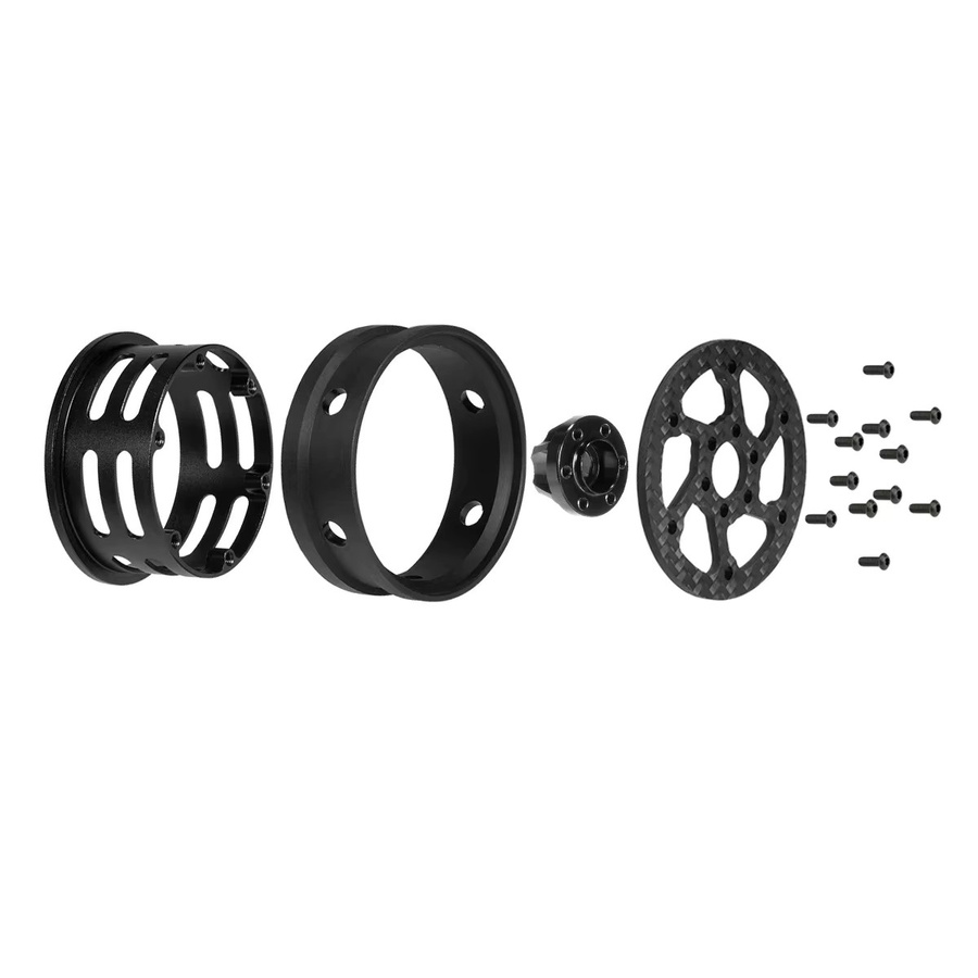 4-teiliges Set RC Auto Crawler 1,9 Zoll Kohlefaser Räder Felge, Schwarz - Bild 2