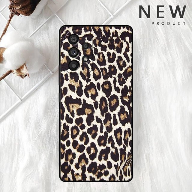 Handyhülle mit Tiger Leopard Muster für Samsung Galaxy A54 A52 A14 5G A53 A12 A13 A71 A23 A34 A33 A21s A32 4G in Schwarz Multicolour - Bild 1