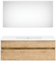 Get2You Badmöbel-Set twenty one, 3-teilig, Waschbecken mit LED-Beleuchtung, modern, braun, B/H/T: 122 x 65,6 x 51 cm - Bild 1