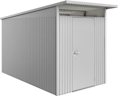 Biohort Gerätehaus AvantGarde aus Metall mit Pultdach und Standardtür, Farbe: Silber Metallic und Grau, B/T/H: 174 x 334 x 222 cm - Bild 2