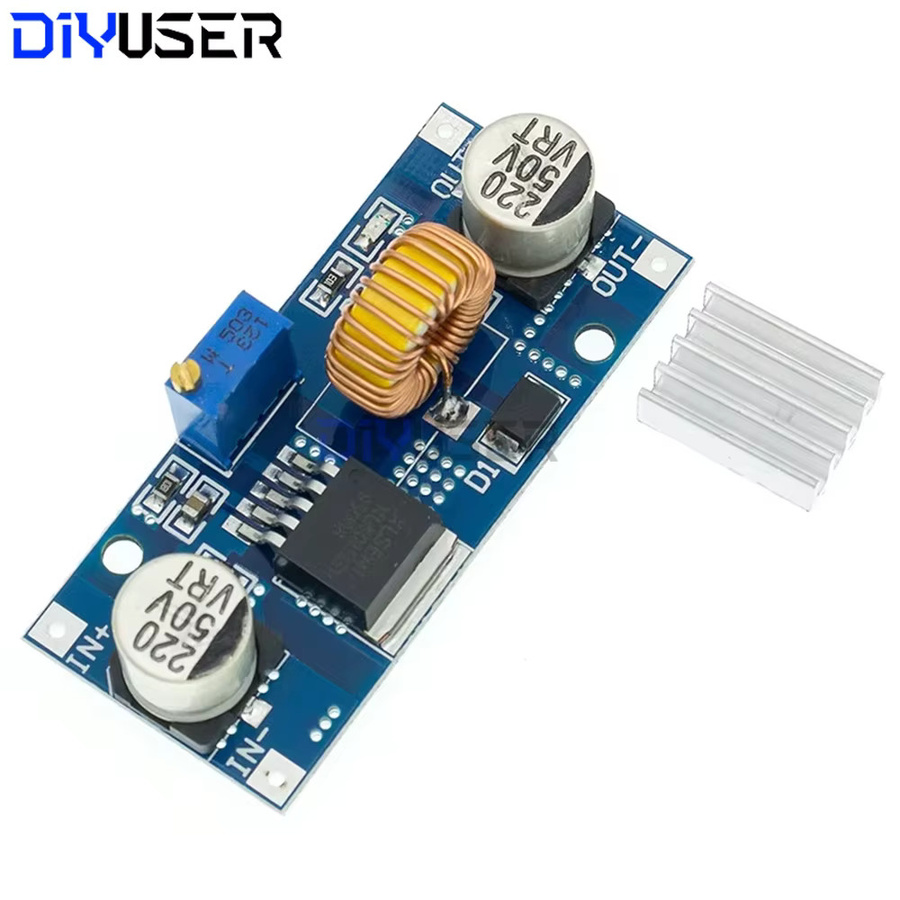 DIYUSER XL4015 DC-DC Step-Down-Modul in Blau, einstellbares Netzteil mit 5 A, 4–38 V auf 1,25–36 V, inklusive Kühlkörper für LED und Ladegeräte - Bild 2