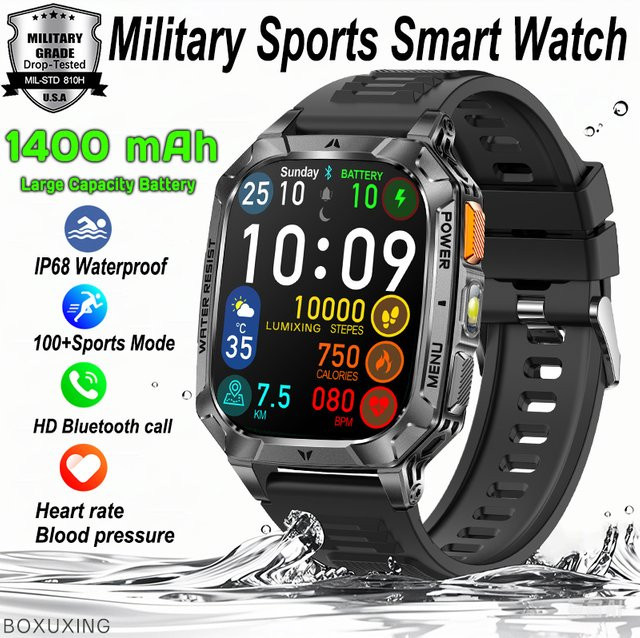 BOXUXING Smartwatch, Schwarz, Herren - Bild 1